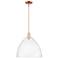 Arcadia Bristol 16"W Copper Stem Hung Mini Pendant With Seedy Shade