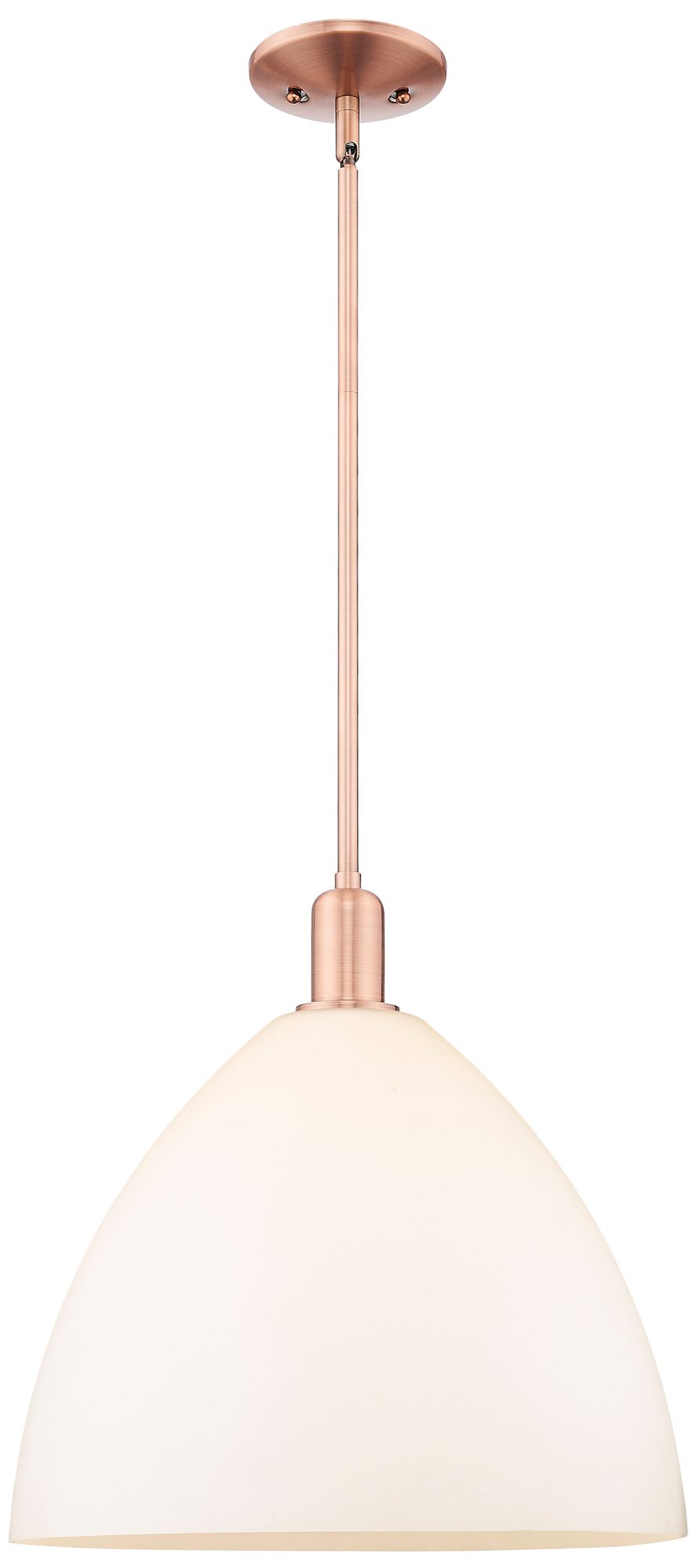 Arcadia Bristol 16"W Copper Stem Mini Pendant w/ Matte White Shade