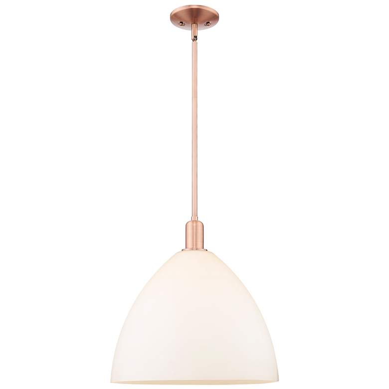 Image 1 Arcadia Bristol 16"W Copper Stem Mini Pendant w/ Matte White Shade