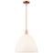 Arcadia Bristol 16"W Copper Stem Mini Pendant w/ Matte White Shade