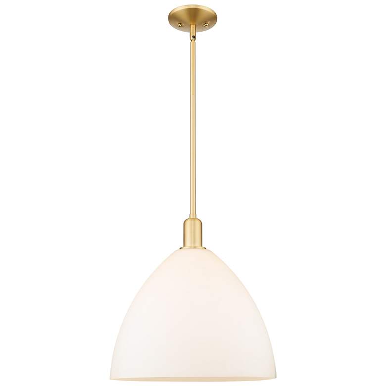 Image 1 Arcadia Bristol 16"W Gold Stem Hung Mini Pendant w/ Matte White Shade