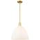 Arcadia Bristol 16"W Gold Stem Hung Mini Pendant w/ Matte White Shade