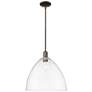 Arcadia Bristol 16"W Oiled Bronze Stem Mini Pendant w/ Clear Shade