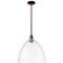 Arcadia Bristol 16"W Oiled Bronze Stem Mini Pendant w/ Clear Shade