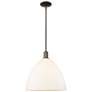 Arcadia Bristol 16"W Oiled Bronze Stem Pendant w/ Matte White Shade
