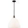 Arcadia Bristol 16"W Oiled Bronze Stem Pendant w/ Matte White Shade