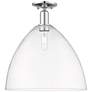 Arcadia Bristol 16"W Polished Chrome Semi.Flush Mount With Clear Shade