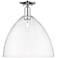 Arcadia Bristol 16"W Polished Chrome Semi.Flush Mount With Clear Shade