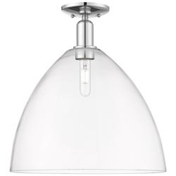 Arcadia Bristol 16"W Polished Chrome Semi.Flush Mount With Clear Shade