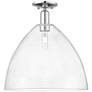 Arcadia Bristol 16"W Polished Chrome Semi.Flush Mount With Seedy Shade
