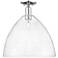 Arcadia Bristol 16"W Polished Chrome Semi.Flush Mount With Seedy Shade