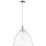 Arcadia Bristol 16"W Polished Nickel Cord Mini Pendant w/ Clear Shade
