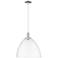 Arcadia Bristol 16"W Polished Nickel Cord Mini Pendant w/ Clear Shade