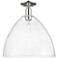 Arcadia Bristol 16"W Polished Nickel Semi.Flush Mount With Seedy Shade