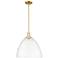 Arcadia Bristol 16"W Satin Gold Stem Hung Mini Pendant w/ Clear Shade
