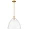 Arcadia Bristol 16"W Satin Gold Stem Hung Mini Pendant w/ Seedy Shade