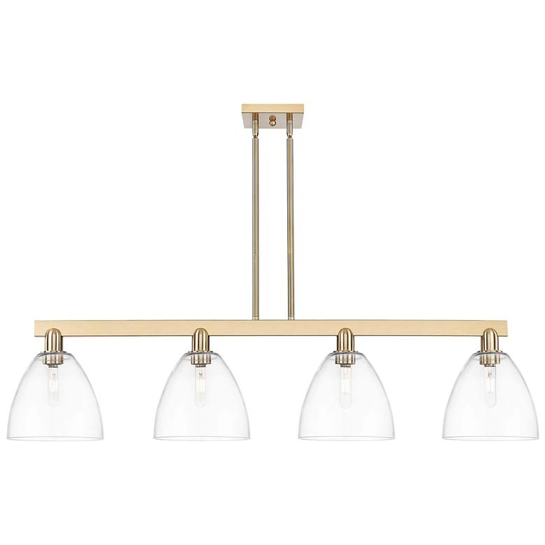 Image 1 Arcadia Bristol 52"W 4 Light Bronze Stem Island Light w/ Clear Shade
