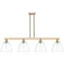 Arcadia Bristol 52"W 4 Light Bronze Stem Island Light w/ Clear Shade