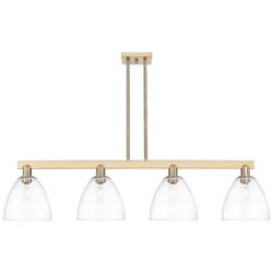 Arcadia Bristol 52"W 4 Light Bronze Stem Island Light w/ Clear Shade