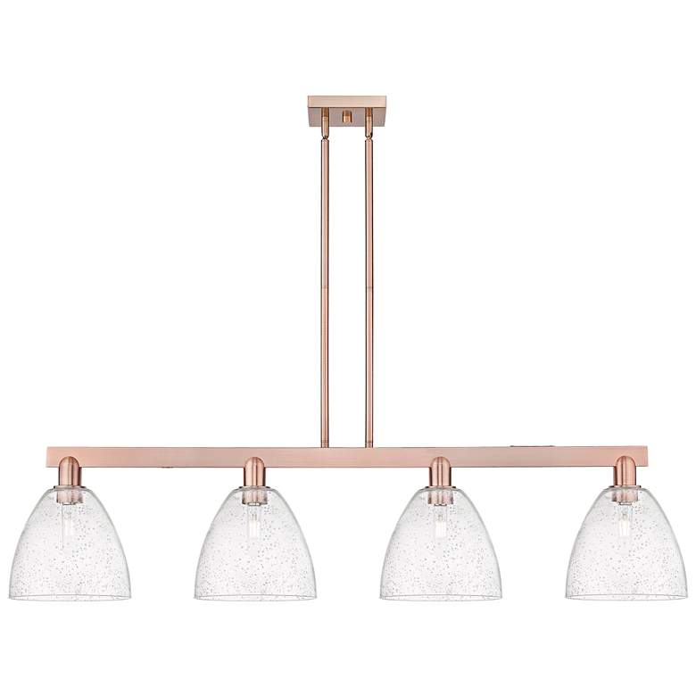 Image 1 Arcadia Bristol 52"W 4 Light Copper Stem Island Light w/ Seedy Shade