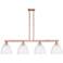 Arcadia Bristol 52"W 4 Light Copper Stem Island Light w/ Seedy Shade