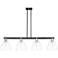 Arcadia Bristol 52"W 4-Lt Black Brass Stem Island Light w/ Clear Shade