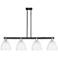 Arcadia Bristol 52"W 4-Lt Black Brass Stem Island Light w/ Seedy Shade