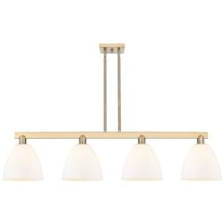 Arcadia Bristol 52"W 4-Lt Bronze Stem Island Light w/ White Shade