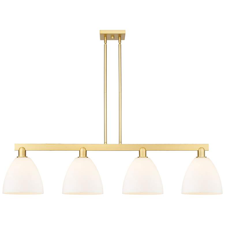 Image 1 Arcadia Bristol 52"W 4-Lt Gold Stem Island Light w/ Matte White Shade