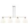 Arcadia Bristol 52"W 4-Lt Polished Nickel Stem Island Light w/ White Shade