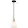 Arcadia Bristol 8"W Black Brass Cord Mini Pendant w/ Matte White Shade