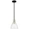 Arcadia Bristol 8"W Black Brass Stem Hung Mini Pendant w/ Seedy Shade