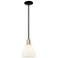 Arcadia Bristol 8"W Black Brass Stem Mini Pendant w/ Matte White Shade