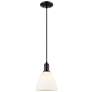 1_Arcadia Bristol 8"W Black Cord Hung Mini Pendant w/ Matte White Shade