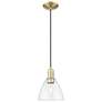 1_Arcadia Bristol 8"W Brass Cord Hung Mini Pendant With Clear Shade
