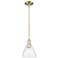 Arcadia Bristol 8"W Brass Stem Hung Mini Pendant With Seedy Shade