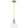 1_Arcadia Bristol 8"W Brushed Brass Cord Mini Pendant w/ Clear Shade