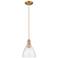 Arcadia Bristol 8"W Brushed Brass Cord Mini Pendant w/ Seedy Shade