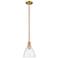 Arcadia Bristol 8"W Brushed Brass Stem Mini Pendant w/ Seedy Shade