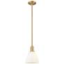 Arcadia Bristol 8"W Brushed Brass Stem Pendant w/ Matte White Shade