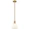 Arcadia Bristol 8"W Brushed Brass Stem Pendant w/ Matte White Shade