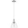 Arcadia Bristol 8"W Brushed Nickel Cord Mini Pendant w/ Clear Shade