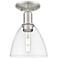 Arcadia Bristol 8"W Brushed Nickel Semi.Flush Mount With Clear Shade