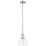 1_Arcadia Bristol 8"W Brushed Nickel Stem Mini Pendant w/ Clear Shade