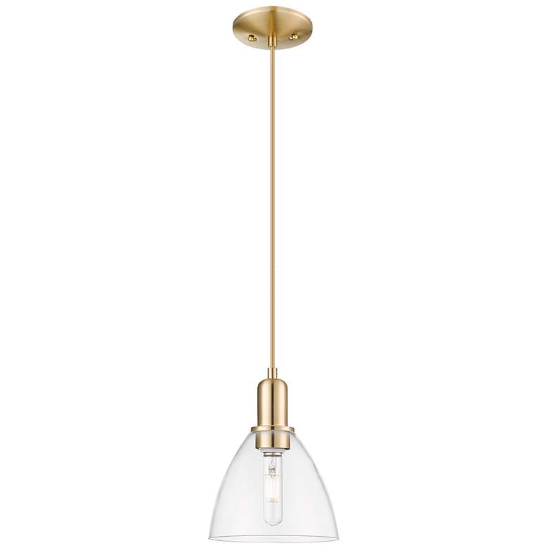 Image 1 Arcadia Bristol 8"W Champagne Bronze Cord Mini Pendant w/ Clear Shade