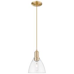 Arcadia Bristol 8"W Champagne Bronze Cord Mini Pendant w/ Clear Shade