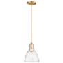 1_Arcadia Bristol 8"W Champagne Bronze Cord Mini Pendant w/ Seedy Shade