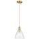 Arcadia Bristol 8"W Champagne Bronze Cord Mini Pendant w/ Seedy Shade