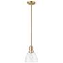 Arcadia Bristol 8"W Champagne Bronze Stem Mini Pendant w/ Clear Shade