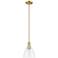 Arcadia Bristol 8"W Champagne Bronze Stem Mini Pendant w/ Clear Shade